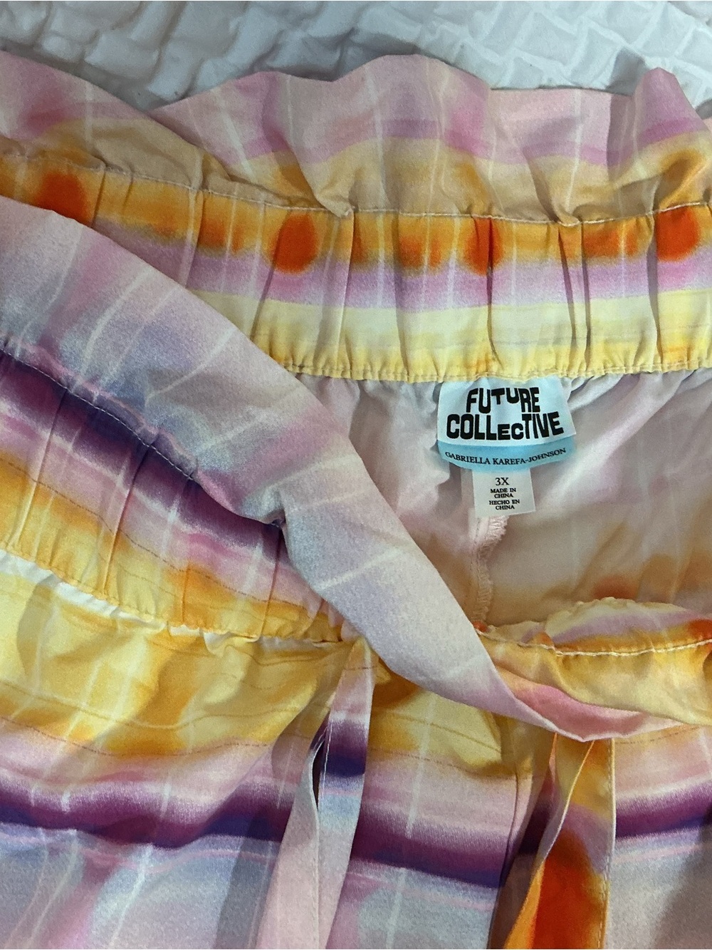 Future Collective Gabriella Karefa-Johnson 3X Watercolor Tie Waist Shorts